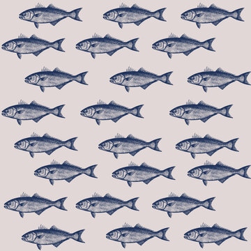 Fish pattern seamless.