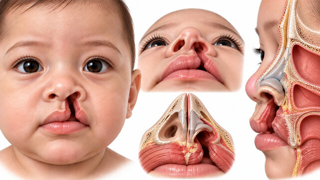 Cleft Lip and Nasal Deformity Anatomy Medical Illustration
