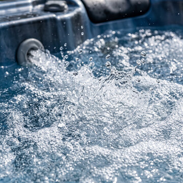 Water bubbles splashing in a hot tub jacuzzi  