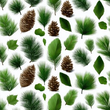 Beautiful arrangement of floral elements, ornaments, and winter details creates a cheerful atmosphere ideal for seasonal festivities SEAMLESS PATTERN