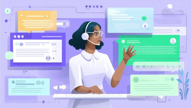 Customer service agent interacting with digital interface