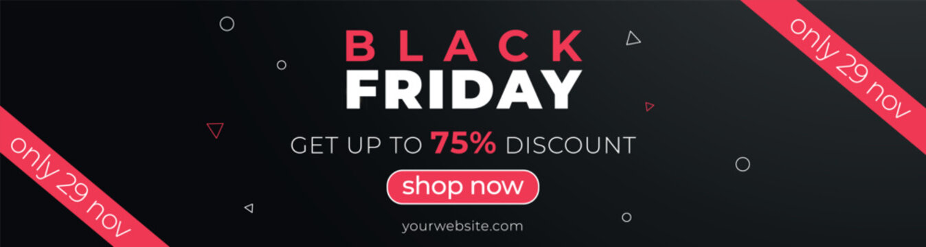 Black Friday advertising banner. Sale and discounts.
