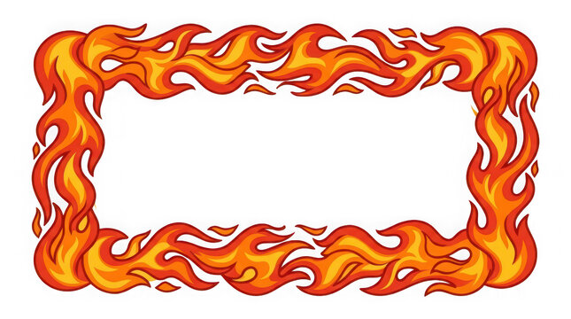 Flaming border graphic with transparent background for creative designs transparent background