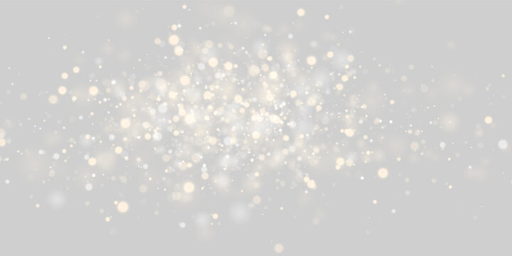 Clusters of orange and white glowing bokeh lights create a soft, scattered effect. The light dots vary in size and density across a dark background. This image is ideal for festive and.