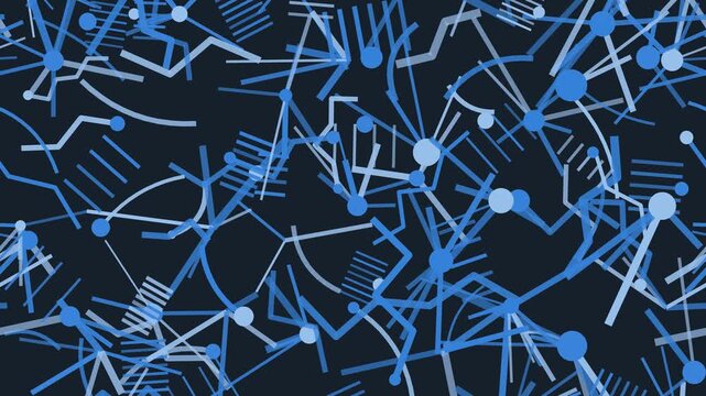 Fond anim&eacute; de lignes abstraites bleu en boucle sans couture