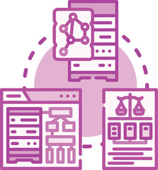 Document database admin managing information systems and processing data, ensuring secure storage, efficient organization, and legal compliance for business administration with timely scheduling © sevector