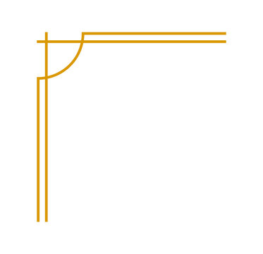Minimal golden corner frame with double lines for certificate, invitation, branding, menu and elegant design