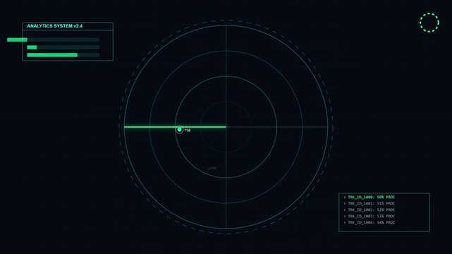 Futuristic Customer Behavior Analytics Radar Screen with HUD User Interface Elements Displaying Data Tracking Points and Shopper Movement for Marketing Insights and Business Intelligence