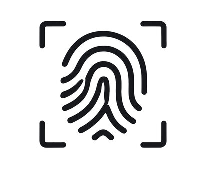 Fingerprint Biometric Authentication Outline Icon