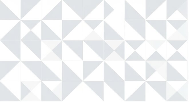 Geometric pattern with white and light gray triangles arranged in a repeating mosaic grid layout
