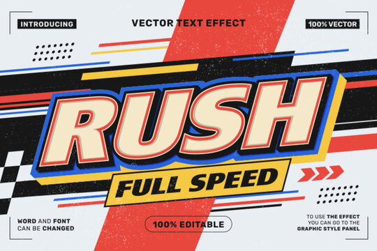 Editable Rush Speed Text Effect for Poster