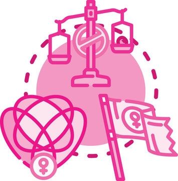 Scales depicting gender imbalance and the need for fair legislation, advocating for equal opportunities and unbiased treatment in society