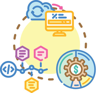 Digital product managers and developers are planning, developing, and implementing a new software feature rollout, considering user feedback for optimization and improvement in a business lifecycle