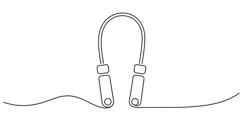 Obraz premium Simple line art drawing of a jump rope used for fitness training and cardio exercise isolated on transparent background