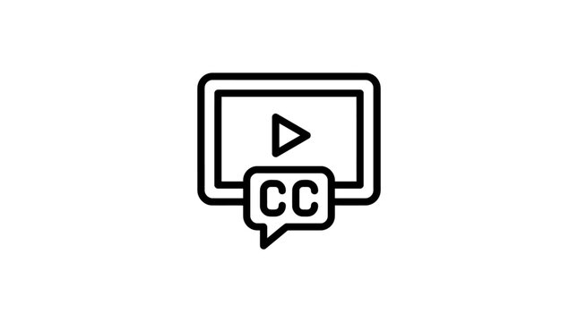 Video player interface with closed caption icon for accessibility