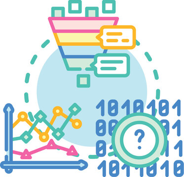 Linear correlation concept. Positive covariance, regression data, measure scatterplot icon vector illustration