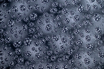 Close up of Black and White Abstract Water Drops on Glass Background © Anna Hoychuk