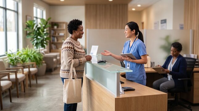 Warm clinic check-in begins a long-term cardiometabolic care plan