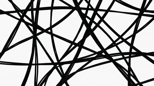 Black and white abstract pattern made up of multiple intersecting lines. the lines are arranged in a symmetrical manner, creating a sense of depth and dimension.