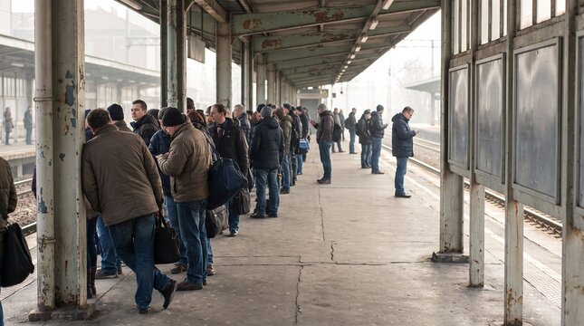 Lingering platform crowd reflects cumulative strain of a delayed commute