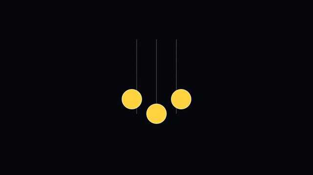 Newtons cradle three ball physics animation