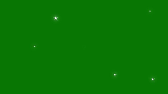 Twinkling star, vector glowing star light effect doodle blinking stars chroma key effects style chroma Key, twinkling stars blinking animation on green screen background. 4k