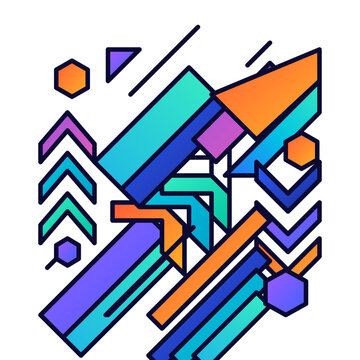  gradient abstract geometric icon, crypto blockchain pattern 