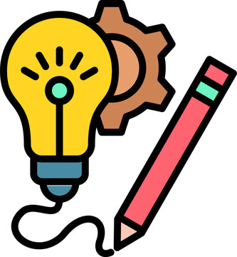 Creativity lineal color icon