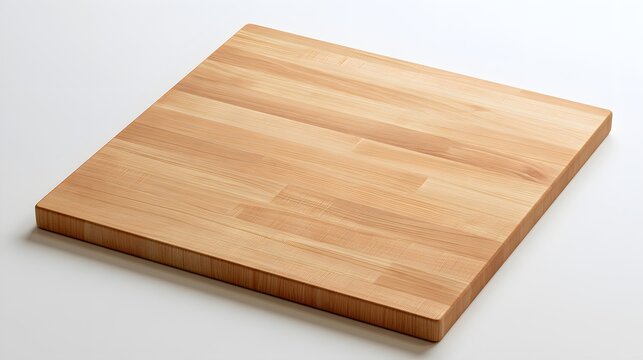 High quality image of light wooden cutting board isolated on white background