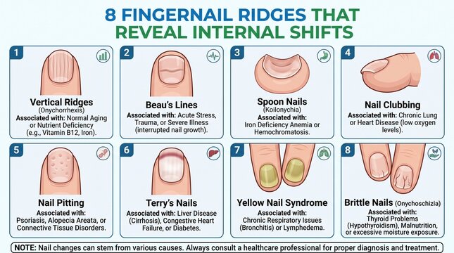 Fingernail Ridge Meanings and Associated Health Conditions Chart