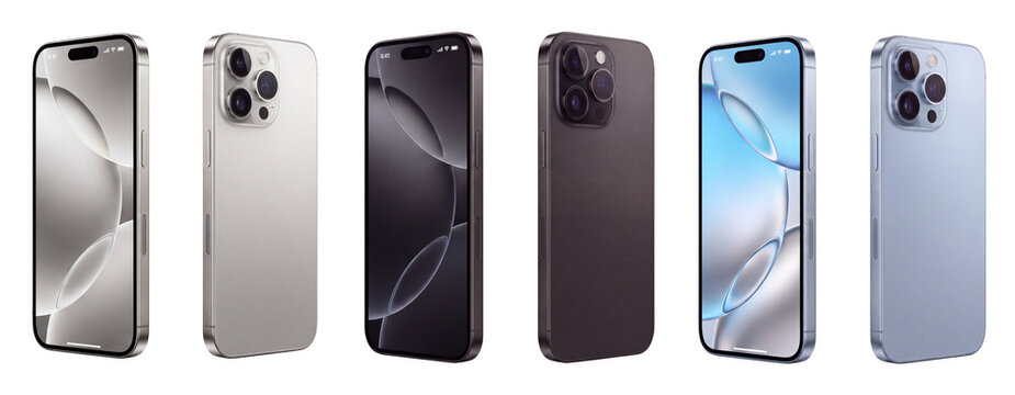 iPhone 18 Pro Max mockup set in silver, dark gray, and light blue colors front and back view for UI UX app design presentation