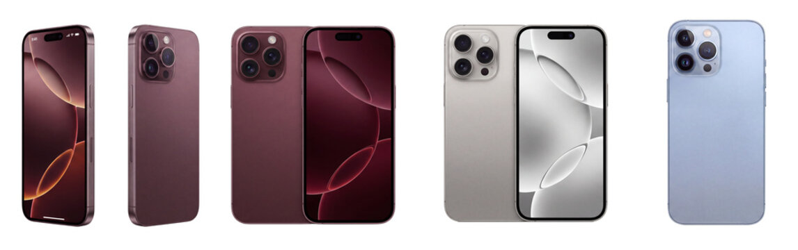 iPhone 18 Pro Max mockup set front back view multiple colors smartphone template for UI UX app design presentation