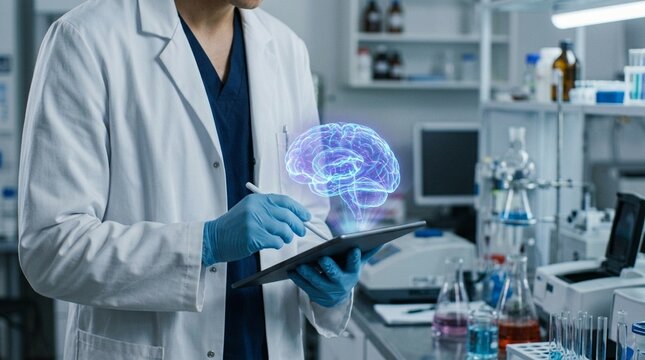 Scientist working in modern laboratory