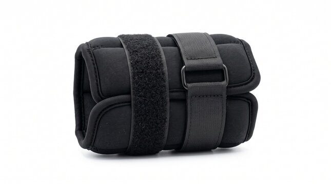 Black Adjustable Ankle Weights with Velcro Straps for Fitness and Exercise