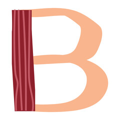 Abstract letter B png element, patterned sticker on transparent background © Rawpixel.com