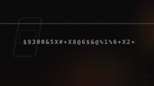 Glitchy digital text code sequences flashing on a dark background, ideal for cybersecurity themes, software development presentations and IT tutorials