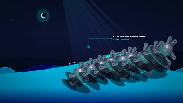Animation showing tetrapod wave dissipation matrix protecting an inner harbor from hydrodynamic energy swells through turbulent vortex dissipation and tranquil surface aeration