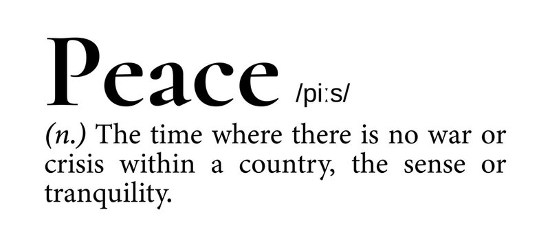 Peace png dictionary word sticker, transparent background