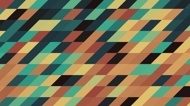 Abstract Geometric Background With Moving Diagonal Parallelogram Shapes in Retro Colors