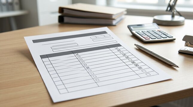 Invoice batch total reconciliation sheet &ndash; Account Reconciliation Concept, office paperwork concept for business and finance