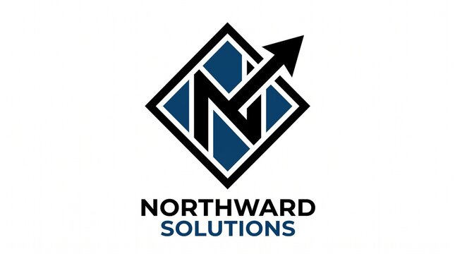 Professional Corporate Business Logo Design with Geometric Diamond Shape and Upward Growth Arrow for Company Branding