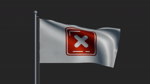 The Cancel button icon on the flag fluttering on the flagpole