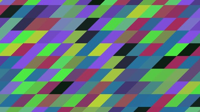 Abstract Geometric Pattern With Moving Diagonal Colorful Parallelograms