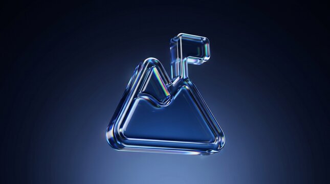 Play button icon rendering features a glossy blue finish