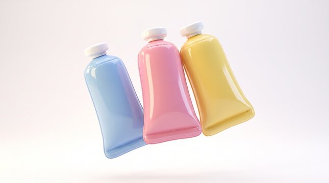Three colorful paint tubes are rendered as a 3D illustration
