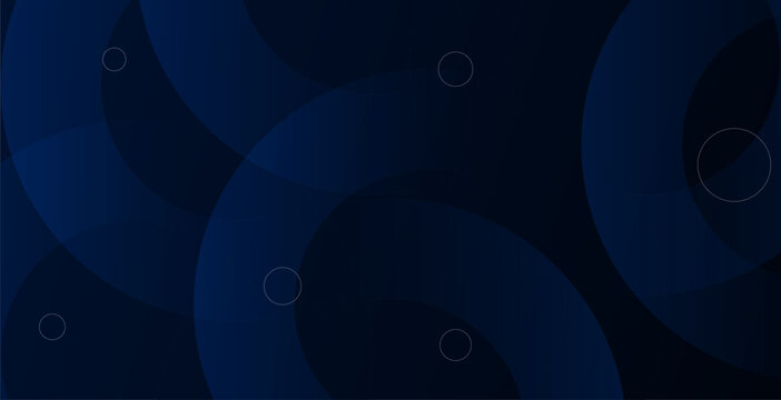 Modern abstract dark blue gradient background with layered circular geometric shapes and subtle glowing rings