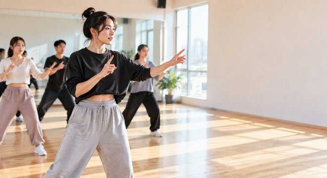 Dance Instructor Counting Beats for Adult Class