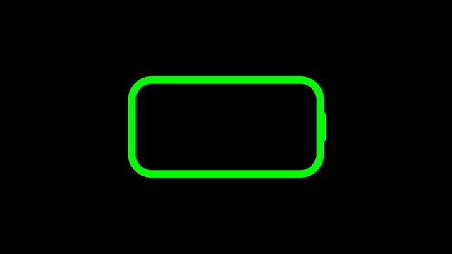 Neon Green Battery Charging Animation Full Power Indicator Loop