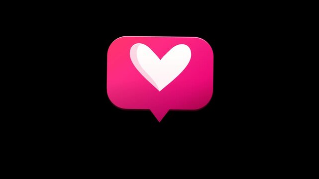 Valentines Day Pink Heart Animated Inside Glossy Glass Bubble With Floating Particles Background Loop