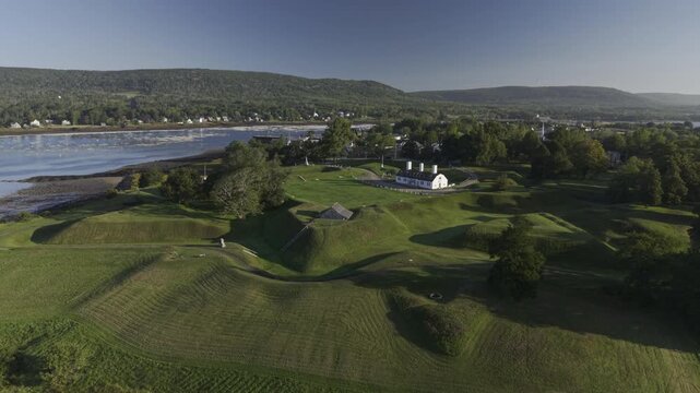 Fort Anne, Parks Canada National Historic Site - British colonial military outpost captured from the French and Mi&rsquo;kmaq Nation. Annapolis Royal, Nova Scotia MAXQUAL PRORES422HQ 4K HLG HDR BT.2020/2100